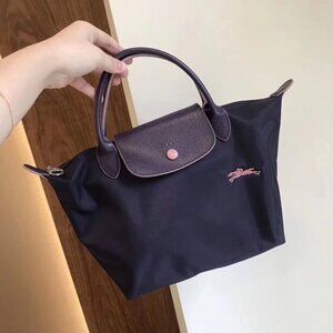 Longchamp Le Pliage Club 70th S Women's Blueberry Purple Handbags Canvas Tote